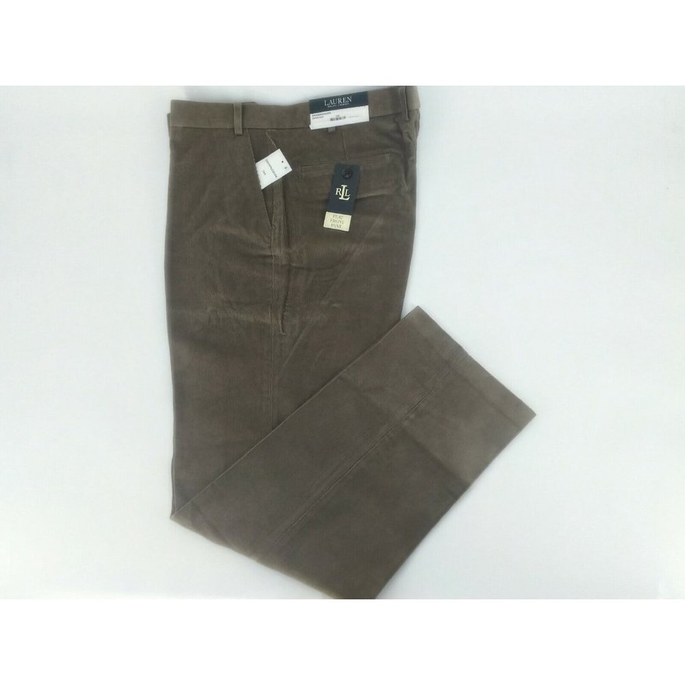 LAUREN RALPH LAUREN CORDUROYS CLASSIC FIT PANTS MENS SIZE 42X32 TAN COLOR NWT